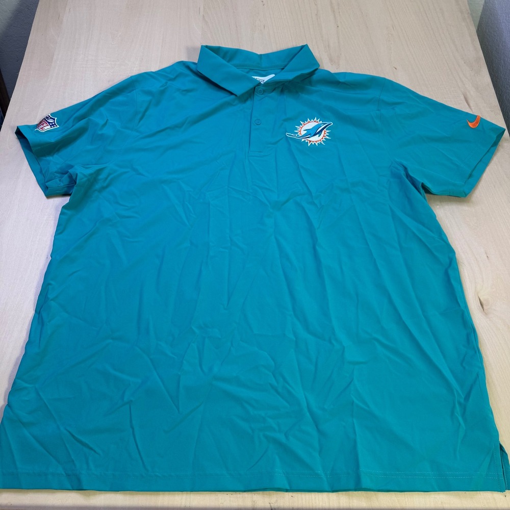 Miami Dolphins Nike Dri-FIT Polo Player Issued Shirt XXL Football NFL Team